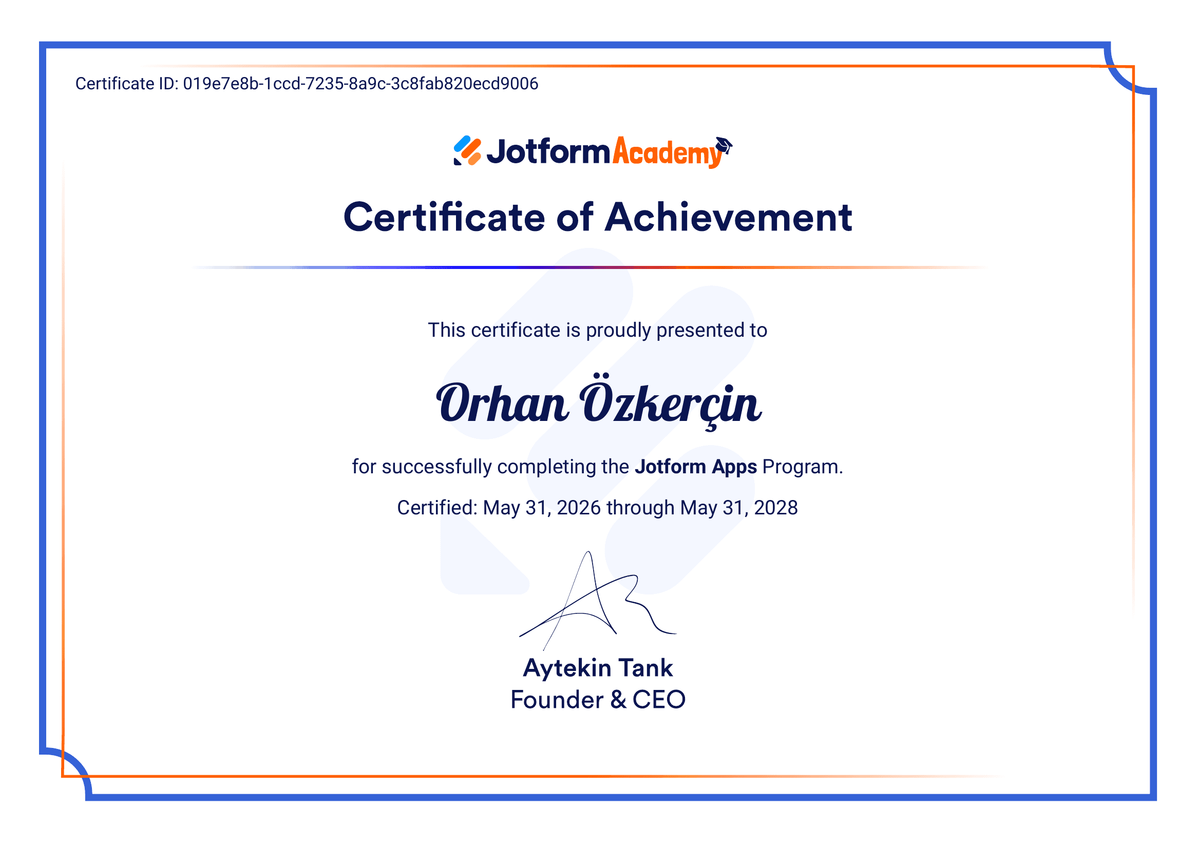 Jotform Apps Program certificate